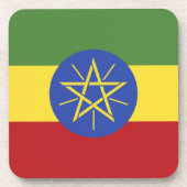 Ethiopische vlag bier onderzetter (Voorkant)
