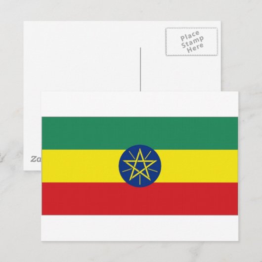 Ethiopische vlag briefkaart (Voorkant / Achterkant)