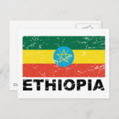 Ethiopische  vlag briefkaart (Voorkant / Achterkant)
