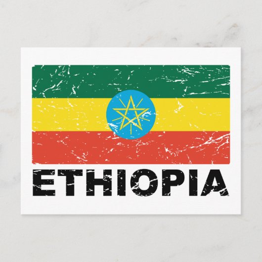 Ethiopische  vlag briefkaart (Voorkant)