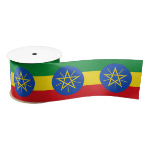 Ethiopische vlag en Ethiopië reizen, vakantie/spo Satijnen Lint