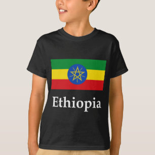 Ethiopische vlag en naam t-shirt