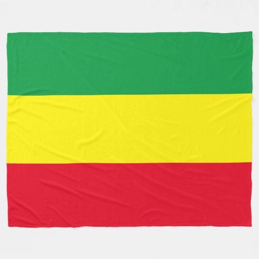 Ethiopische vlag fleece deken (Voorkant (Horizontaal))