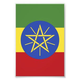 Ethiopische vlag foto afdruk
