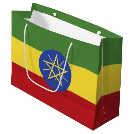 Ethiopische vlag groot cadeauzakje (Voorkant Gekanteld)
