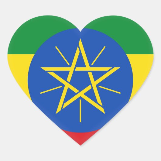 Ethiopische vlag hart sticker (Voorkant)