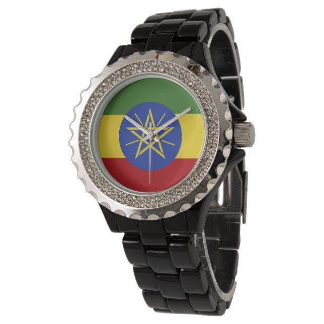 Ethiopische vlag horloge (Gekanteld)