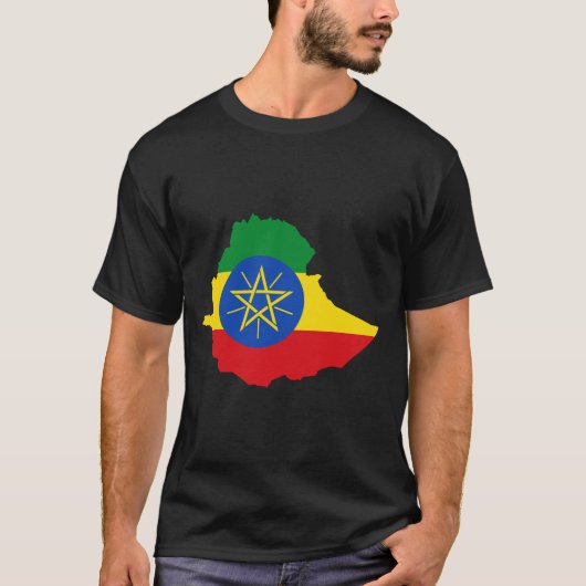Ethiopische vlag - Kaart T-shirt (Voorkant)