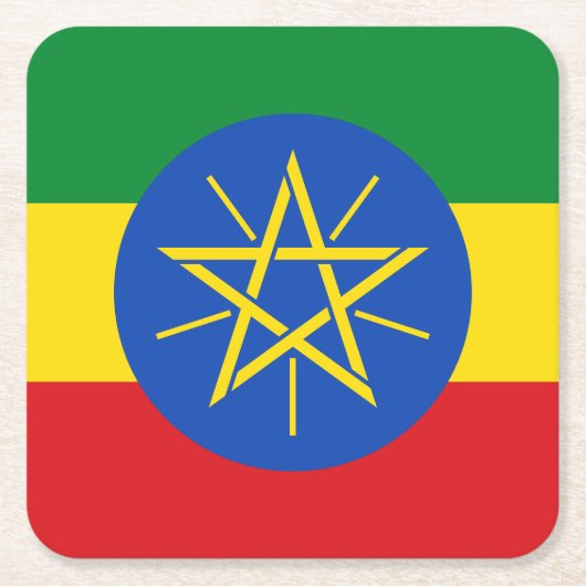 Ethiopische vlag kartonnen onderzetters (Voorkant)