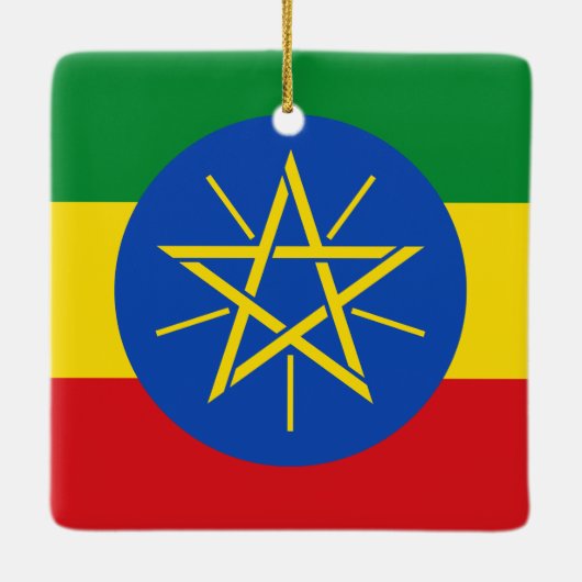Ethiopische vlag keramisch ornament (Achterkant)