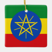 Ethiopische vlag keramisch ornament (Voorkant)