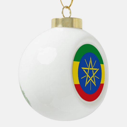 Ethiopische vlag keramische bal ornament (Links)