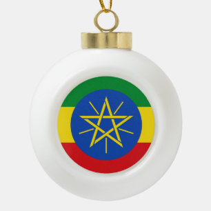Ethiopische vlag keramische bal ornament
