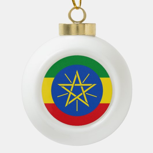 Ethiopische vlag keramische bal ornament (Voorkant)