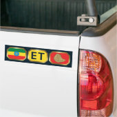 Ethiopische Vlag Landkaart Code Bumpersticker (Op Truck)