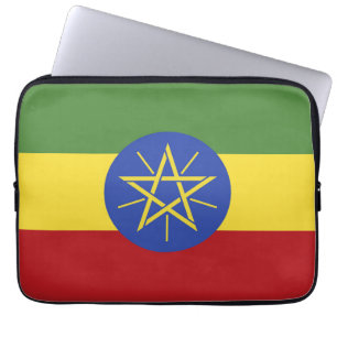Ethiopische vlag laptop sleeve