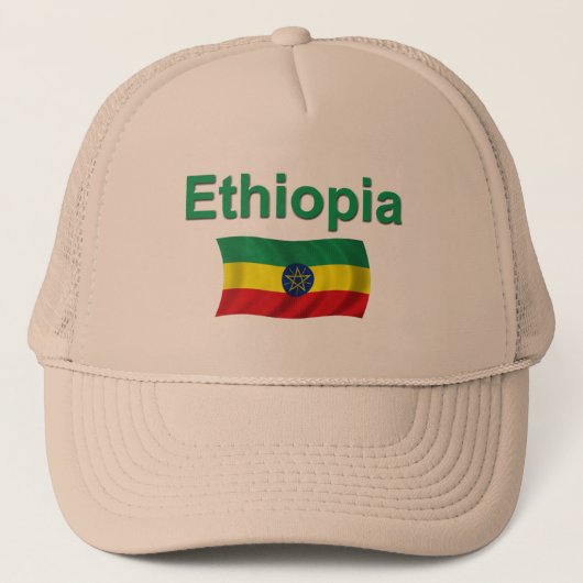 Ethiopische vlag (m/inscriptie) trucker pet (Voorkant)
