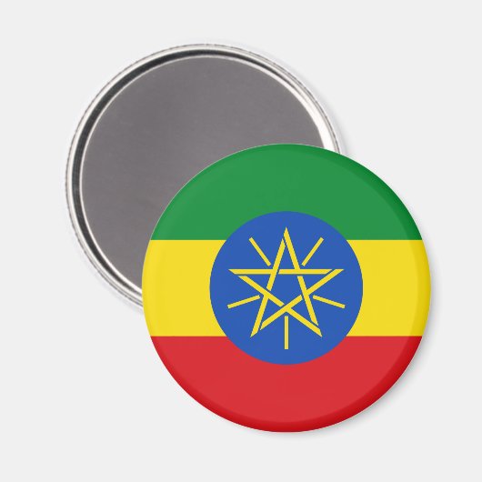 Ethiopische vlag Magnet (Voorkant / Achterkant)