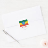 Ethiopische vlag met naam in het Amhaars Ronde Sticker (Envelop)