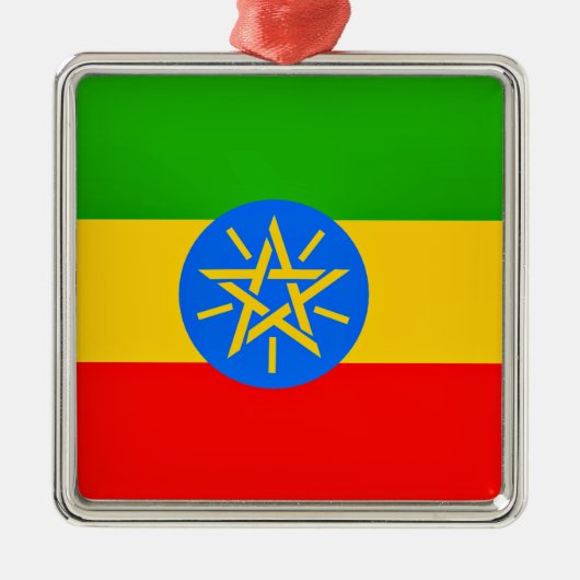 Ethiopische vlag metalen ornament (Voorkant)