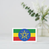 Ethiopische vlag & Nationaal embleem, Vlag van Eth Visitekaartje (Staand voorkant)