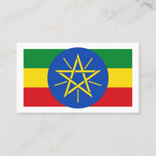 Ethiopische vlag & Nationaal embleem, Vlag van Eth Visitekaartje (Voorkant)