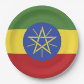Ethiopische vlag papieren bordje (Voorkant)