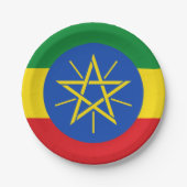 Ethiopische vlag papieren bordje (Voorkant)