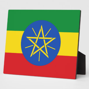 Ethiopische vlag plaquette fotoplaat