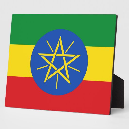 Ethiopische vlag plaquette fotoplaat (Zijkant)