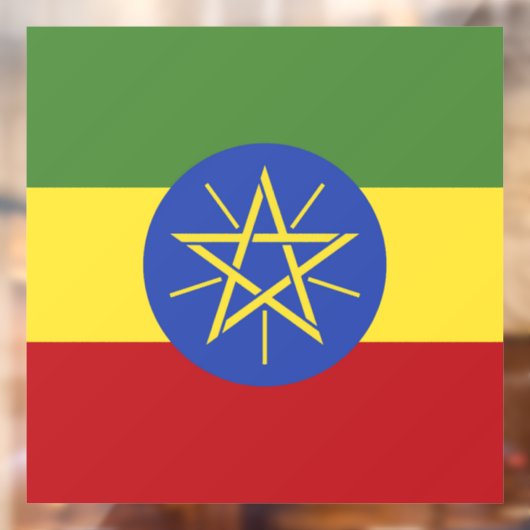 Ethiopische vlag raamsticker (Vel 2)