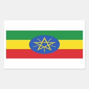 Ethiopische vlag rechthoekige sticker