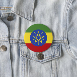 Ethiopische vlag ronde button 7,6 cm