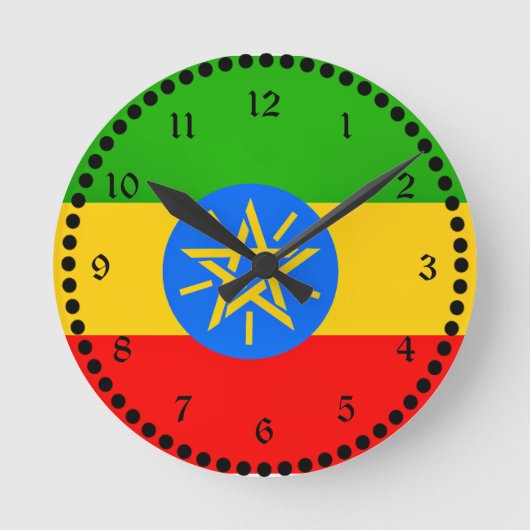 Ethiopische vlag ronde klok (Voorkant)