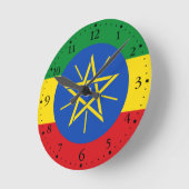 Ethiopische vlag ronde klok (Hoek)