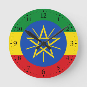 Ethiopische vlag ronde klok