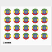 Ethiopische vlag ronde sticker (Vel)