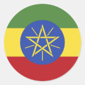 Ethiopische vlag ronde sticker (Voorkant)