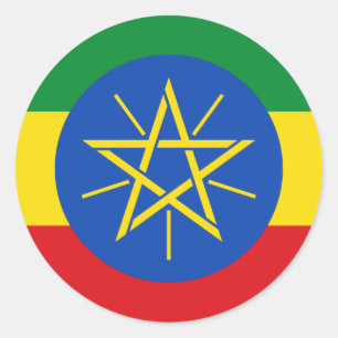 Ethiopische vlag ronde sticker