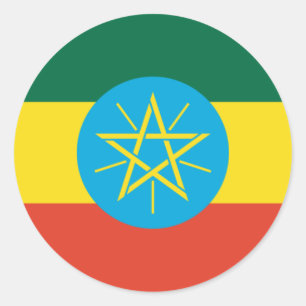 Ethiopische vlag ronde sticker