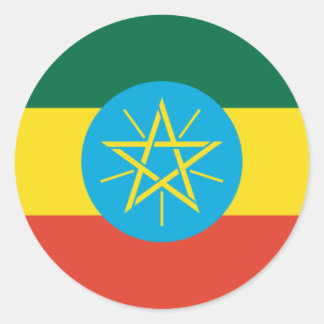 Ethiopische vlag ronde sticker