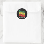Ethiopische vlag ronde sticker (Tas)