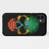 Ethiopische vlag schedel op zwart Case-Mate iPhone case (Achterkant (horizontaal))