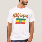 Ethiopische vlag T-krimpontwerp T-shirt (Voorkant)