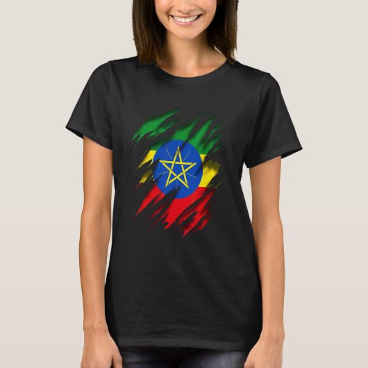 Ethiopische vlag t-shirt (Voorkant)