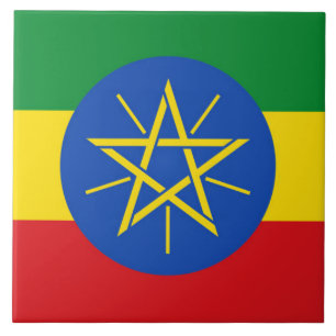 Ethiopische vlag Tegel Tegeltje