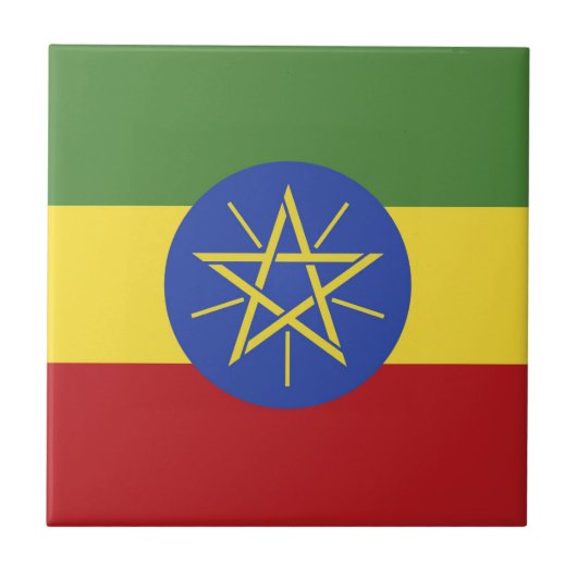 Ethiopische vlag tegeltje (Voorkant)