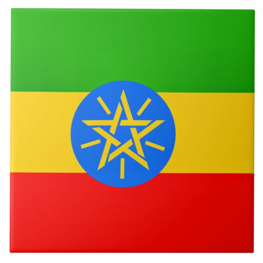 Ethiopische vlag tegeltje (Voorkant)
