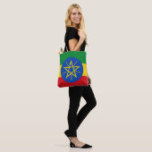 Ethiopische vlag tote bag (Op model)