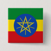 Ethiopische vlag vierkante button 5,1 cm (Voorkant)